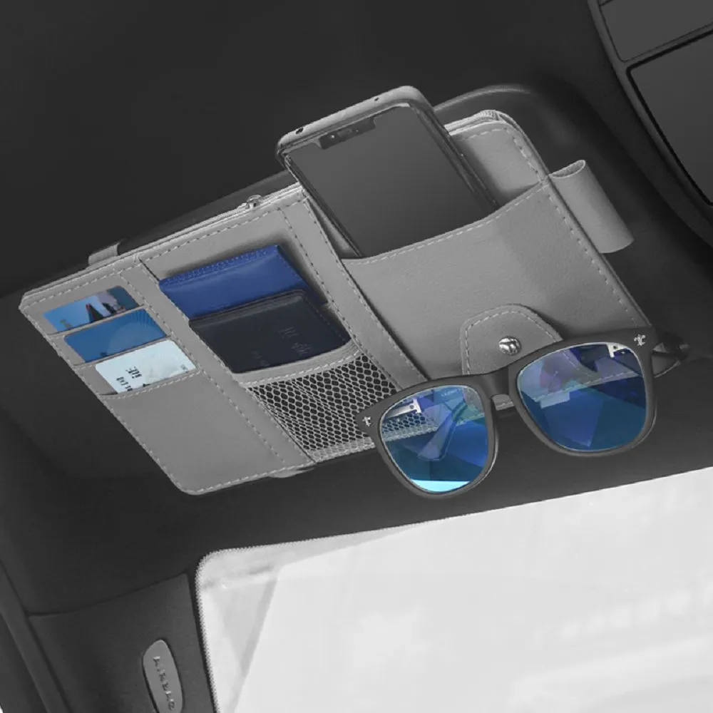 PU Leather Sun Visor Multi-Organiser