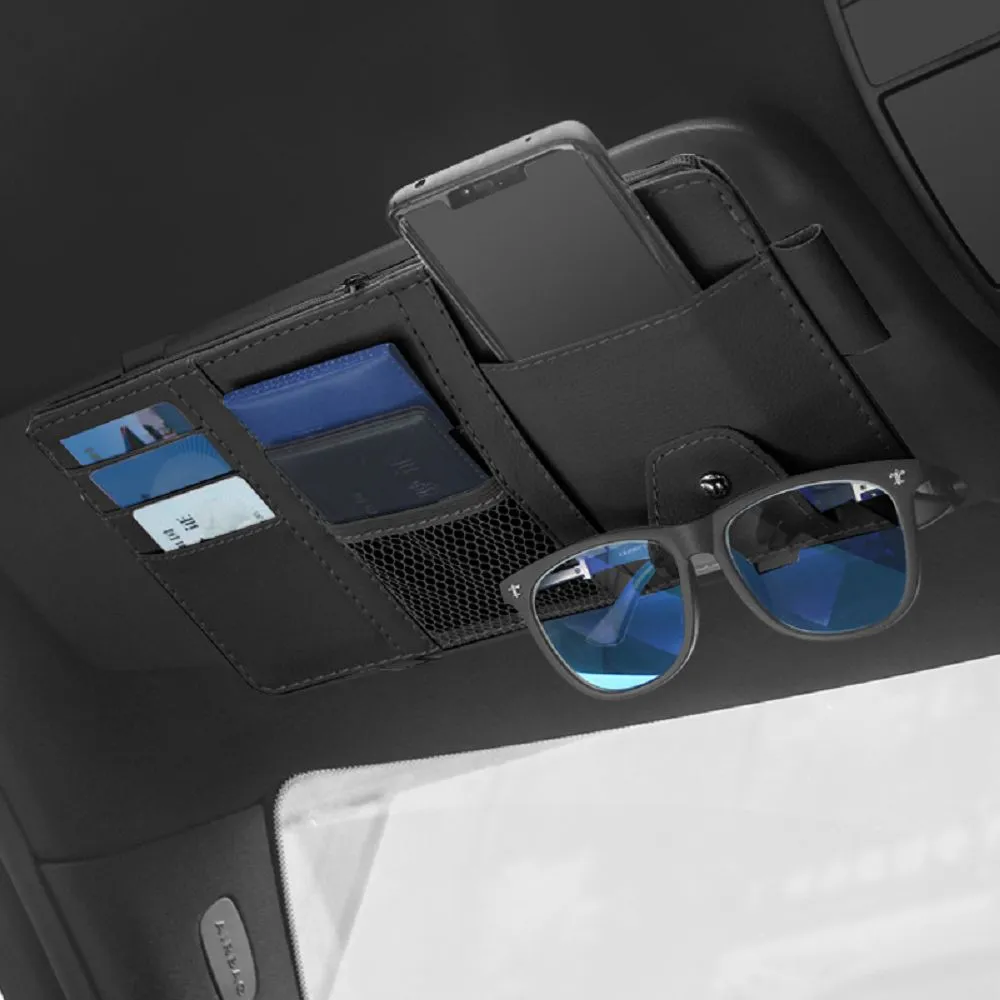 PU Leather Sun Visor Multi-Organiser