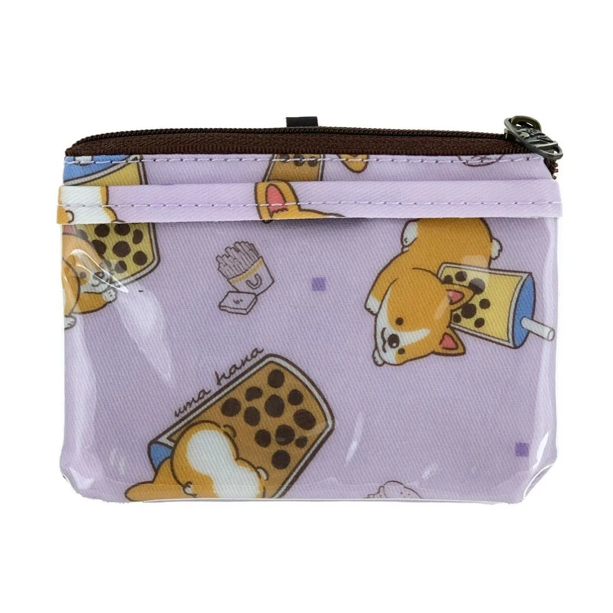 Purple Bubble Tea Corgi Card & Coin Purse