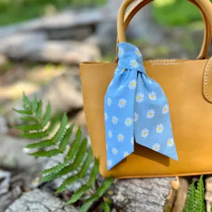 Purse Scarf - Blue and White Daisy Floral Scarf