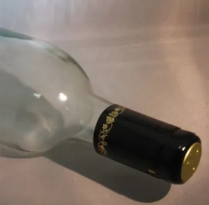 PVC Shrink Caps, Black with Gold Grapes, Bag of 30