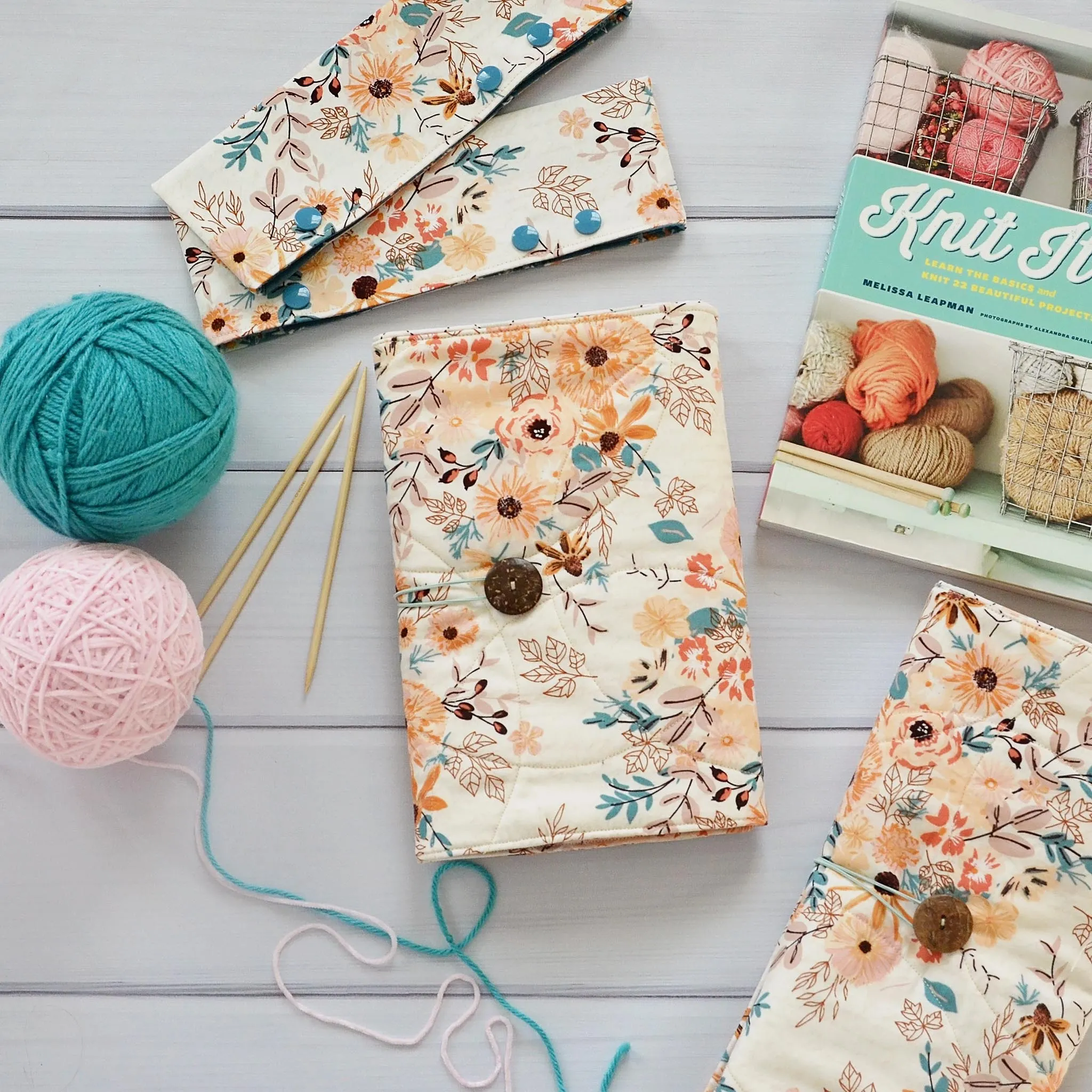 Quilted Trifold Case for Knitting DPNs and Crochet Hooks