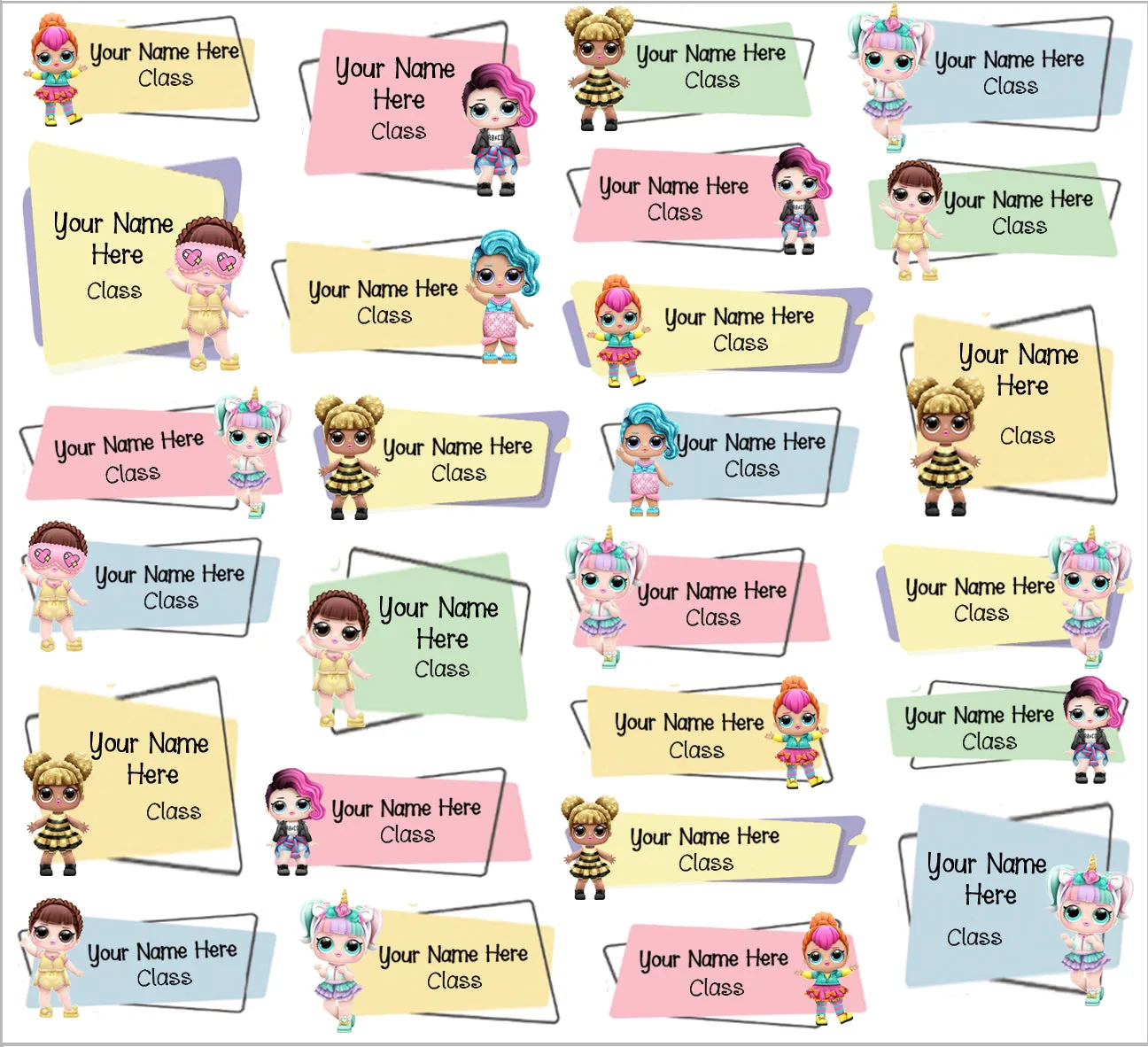 ""LOL's" School labels packs