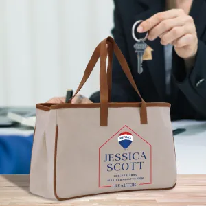 Remax Realtor Tote Bag Personalized Business Tote Custom Real Estate Agent Gift Bulk Business Logo Realtor Swag Real Estate Bag (RMXTB1009)