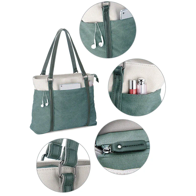 Retro Solid Color Canvas Handbag
