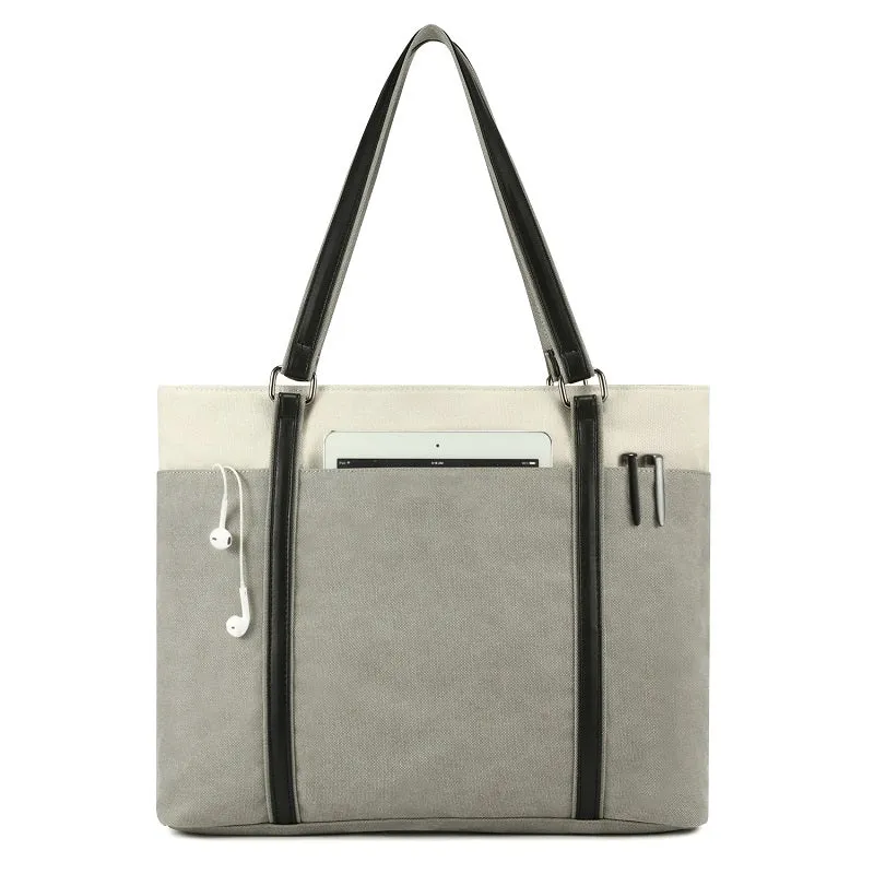 Retro Solid Color Canvas Handbag