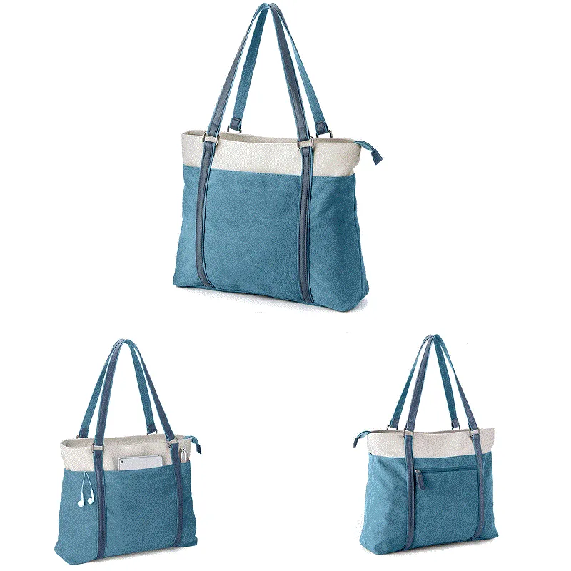 Retro Solid Color Canvas Handbag