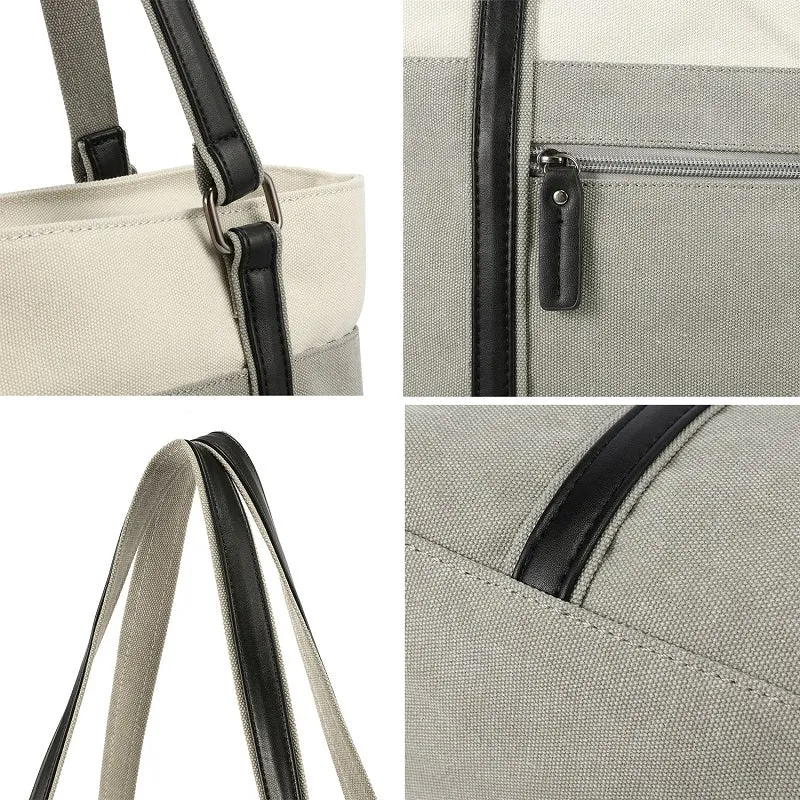 Retro Solid Color Canvas Handbag