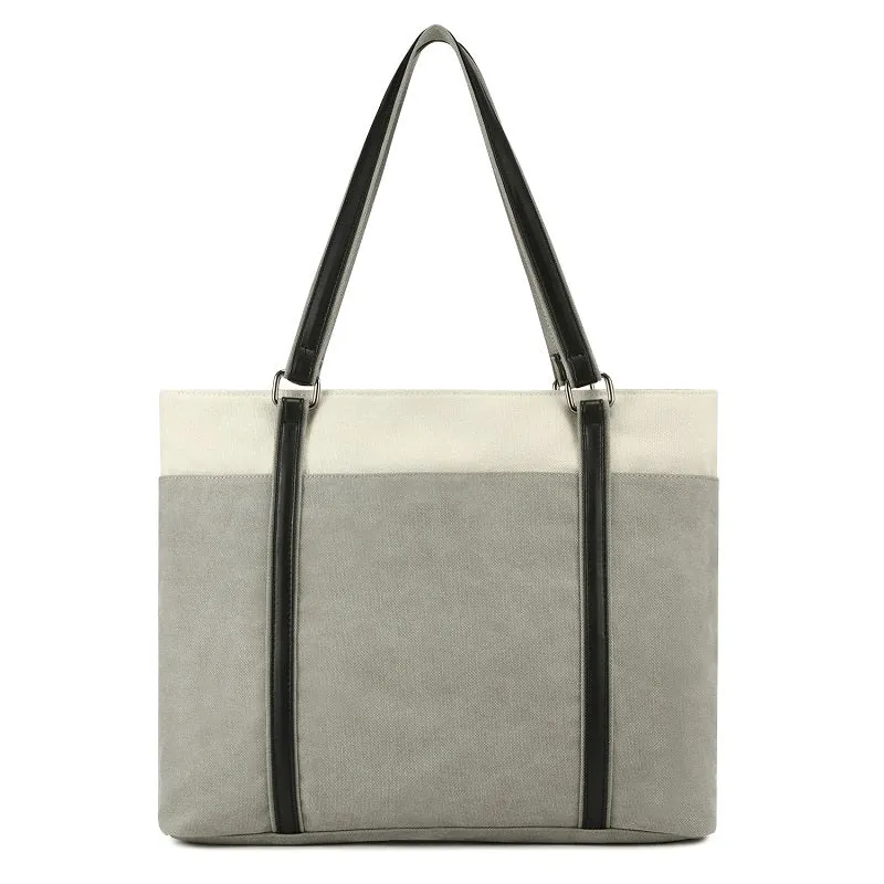 Retro Solid Color Canvas Handbag