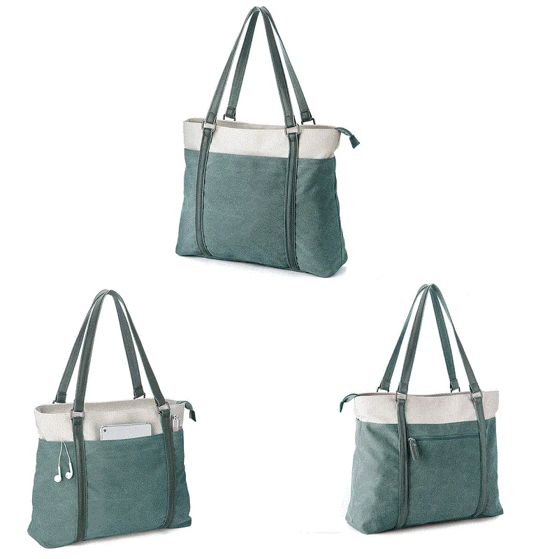Retro Solid Color Canvas Handbag