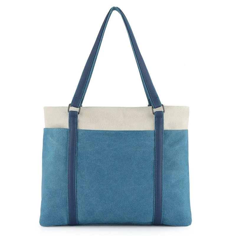 Retro Solid Color Canvas Handbag