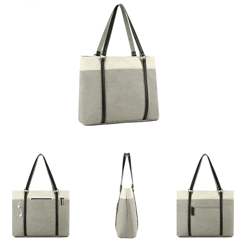 Retro Solid Color Canvas Handbag