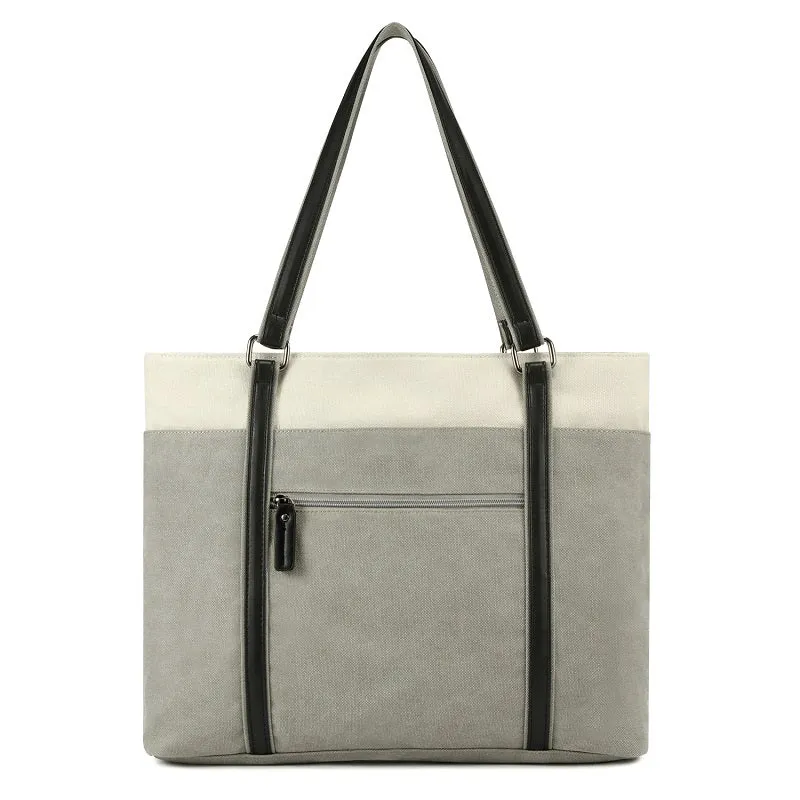Retro Solid Color Canvas Handbag