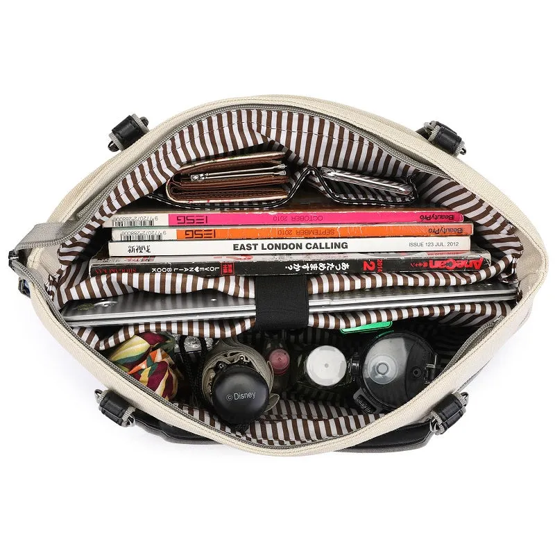 Retro Solid Color Canvas Handbag