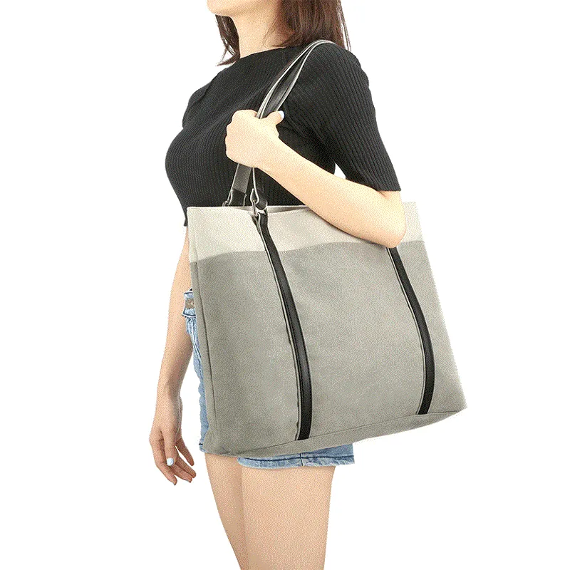 Retro Solid Color Canvas Handbag