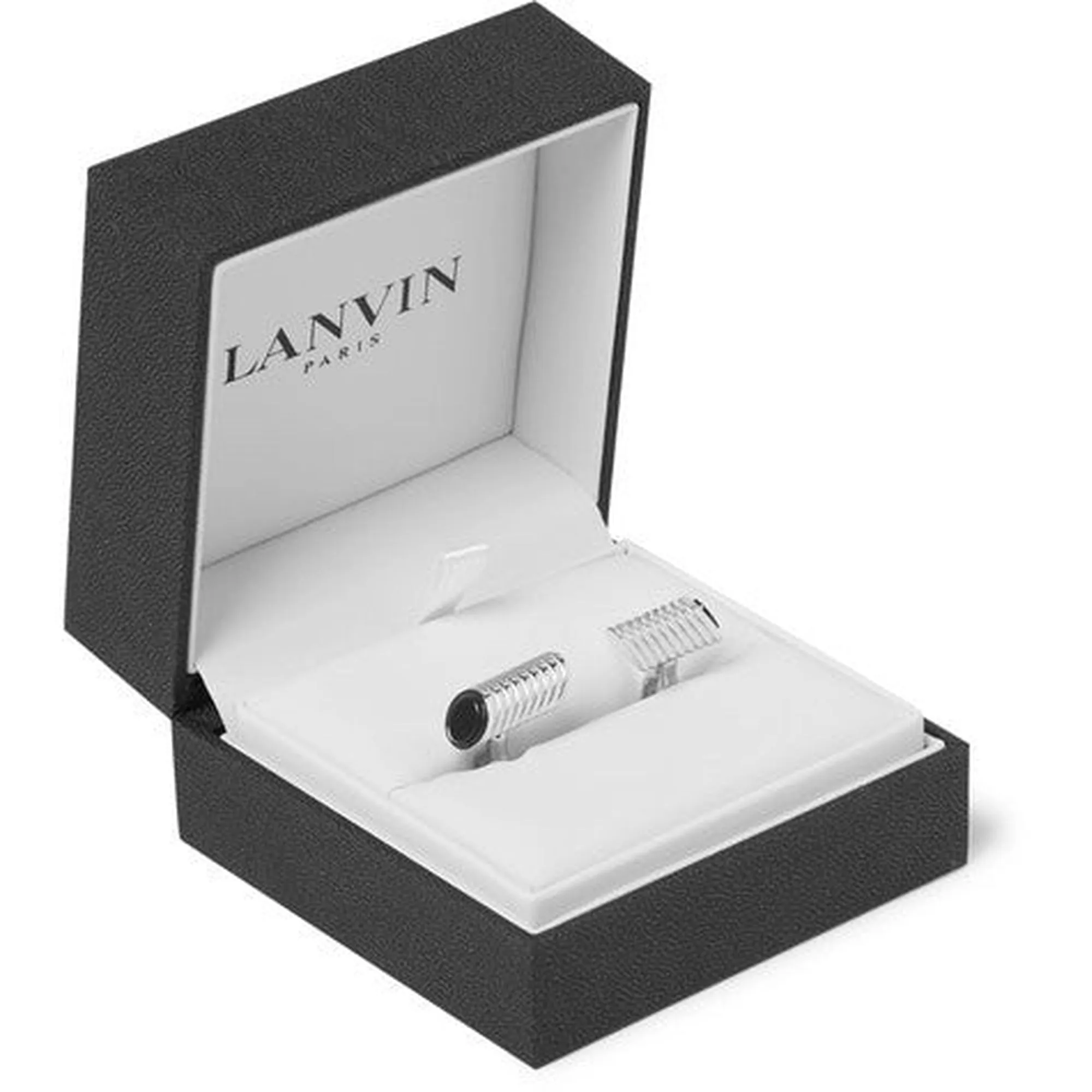 Rhodium-Plated Onyx Cufflinks