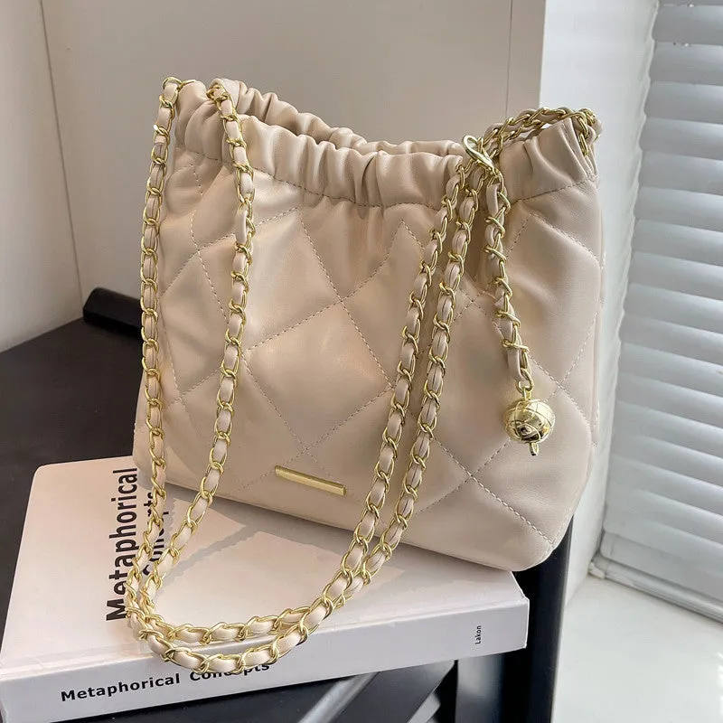 Rhombus Shoulder Bucket Bag