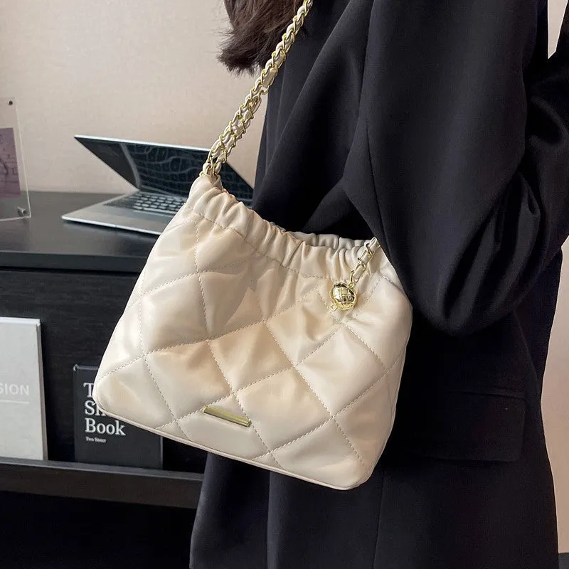 Rhombus Shoulder Bucket Bag