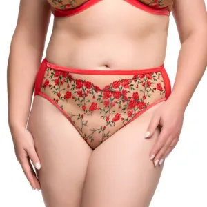 Rosewyn Hi Cut Brief - Flame