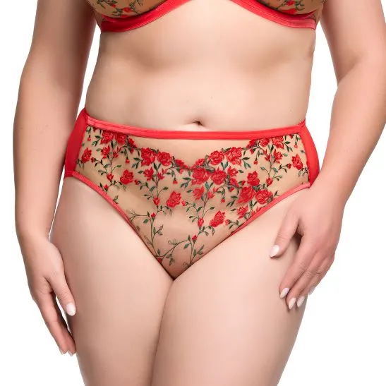 Rosewyn Hi Cut Brief - Flame