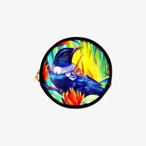 Round Coin Purse - 'Enchanted Tui' - Irina Velman