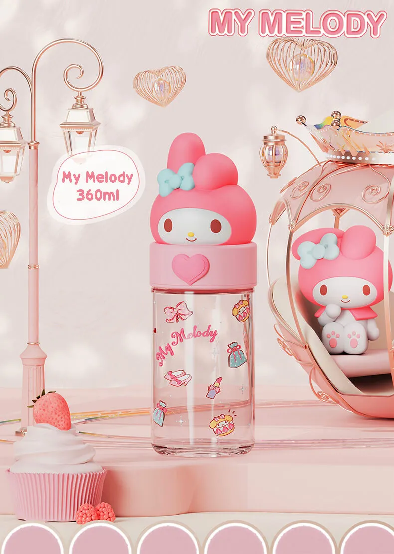 Sanrio Portable Glass Water Bottle 360ml