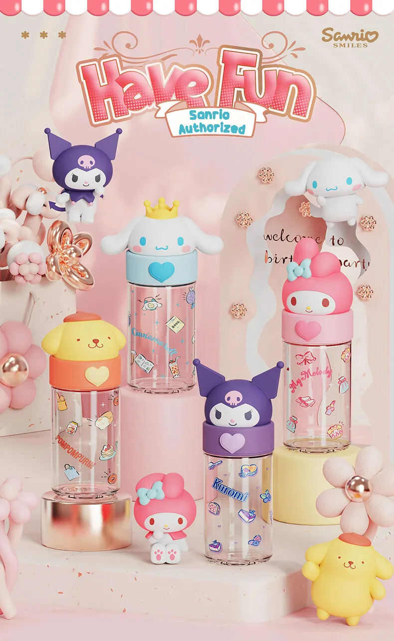 Sanrio Portable Glass Water Bottle 360ml