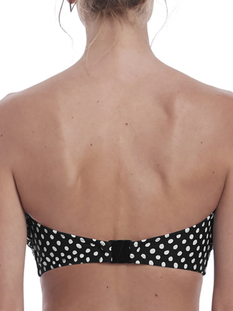 Santa Monica Bandeau Bikini Top - Black/White