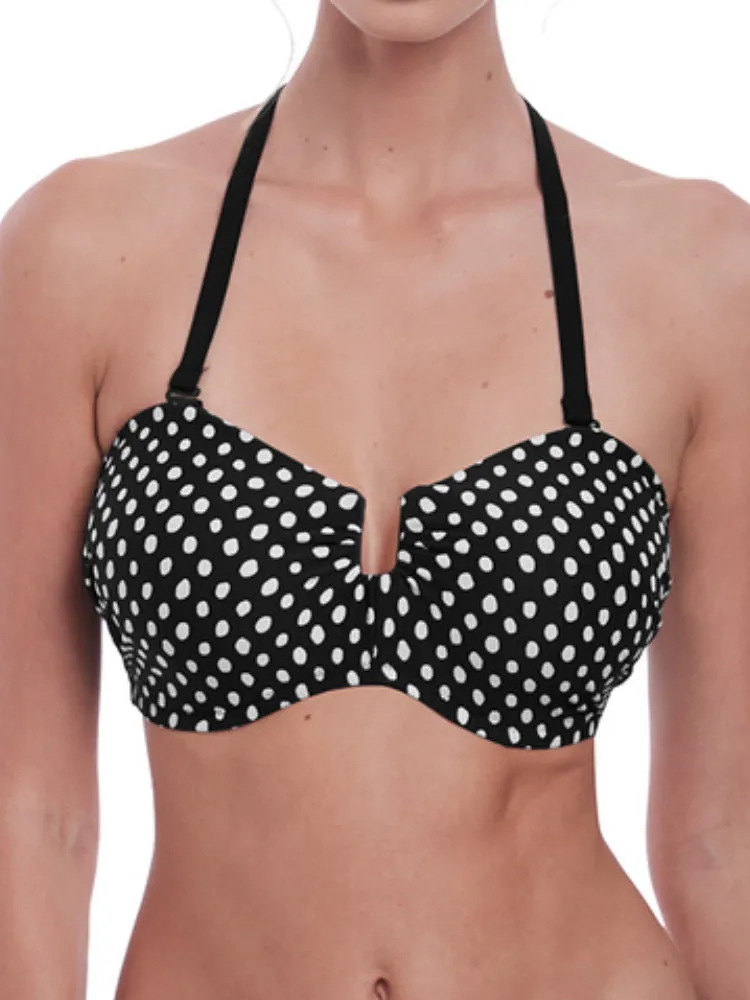 Santa Monica Bandeau Bikini Top - Black/White