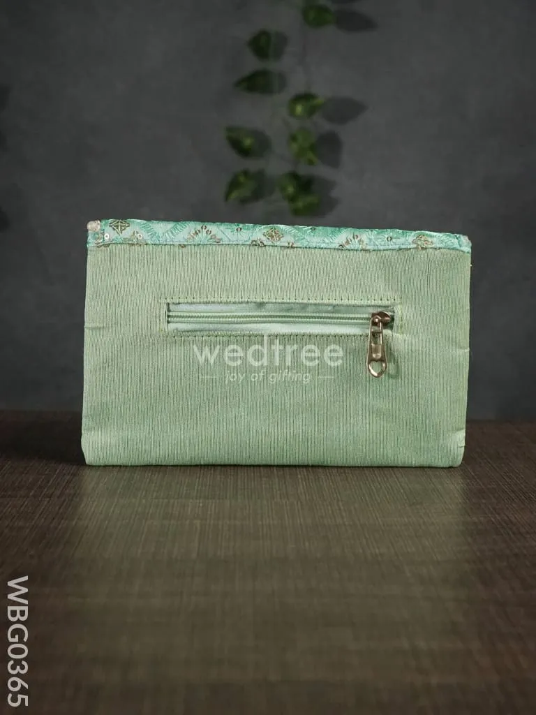 Silky Shimmer Purse with White Pearl Lace - WBG0365