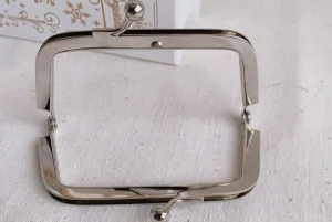 Silver Bag Purse Frame Ladder-shaped Outside Opening Clutch Purse Frame 7.5cm x 4cm