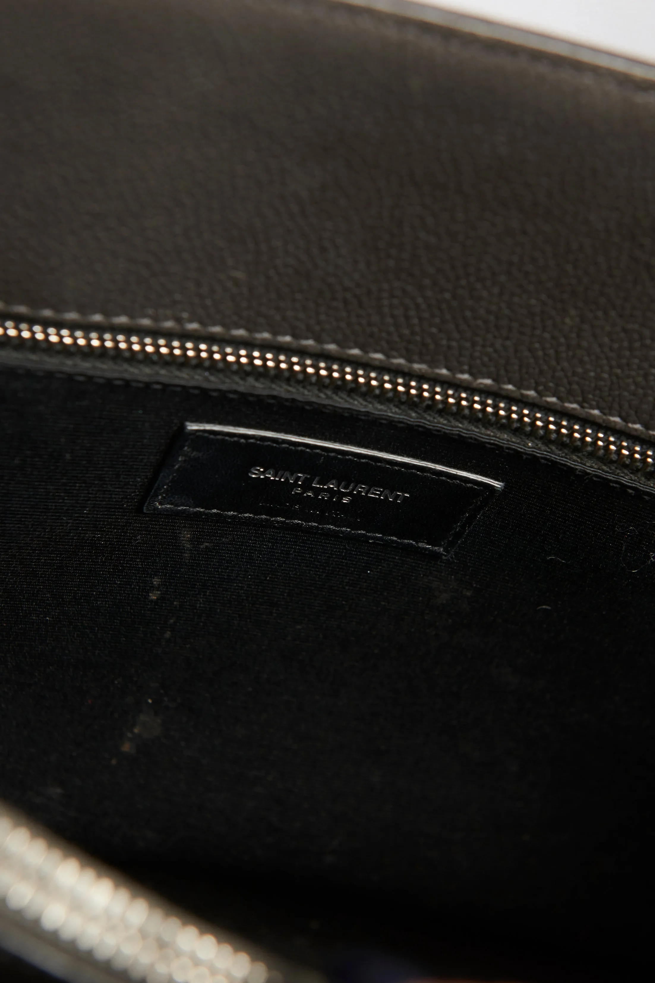 Slate Grey Grained Leather Preowned Small Sac Du Jour Top Handle Bag