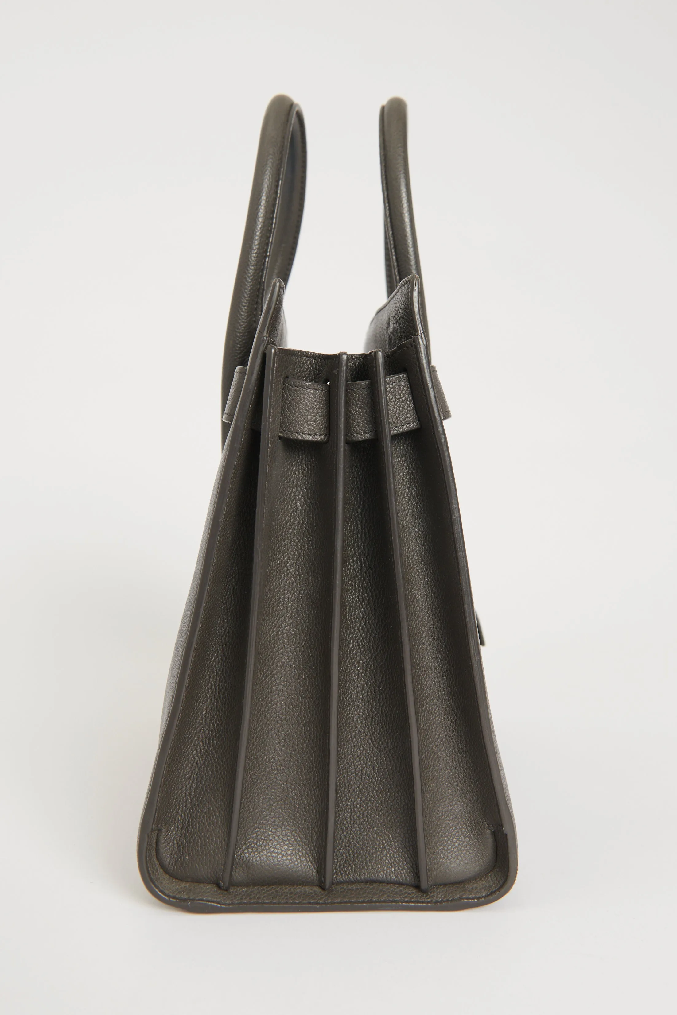 Slate Grey Grained Leather Preowned Small Sac Du Jour Top Handle Bag