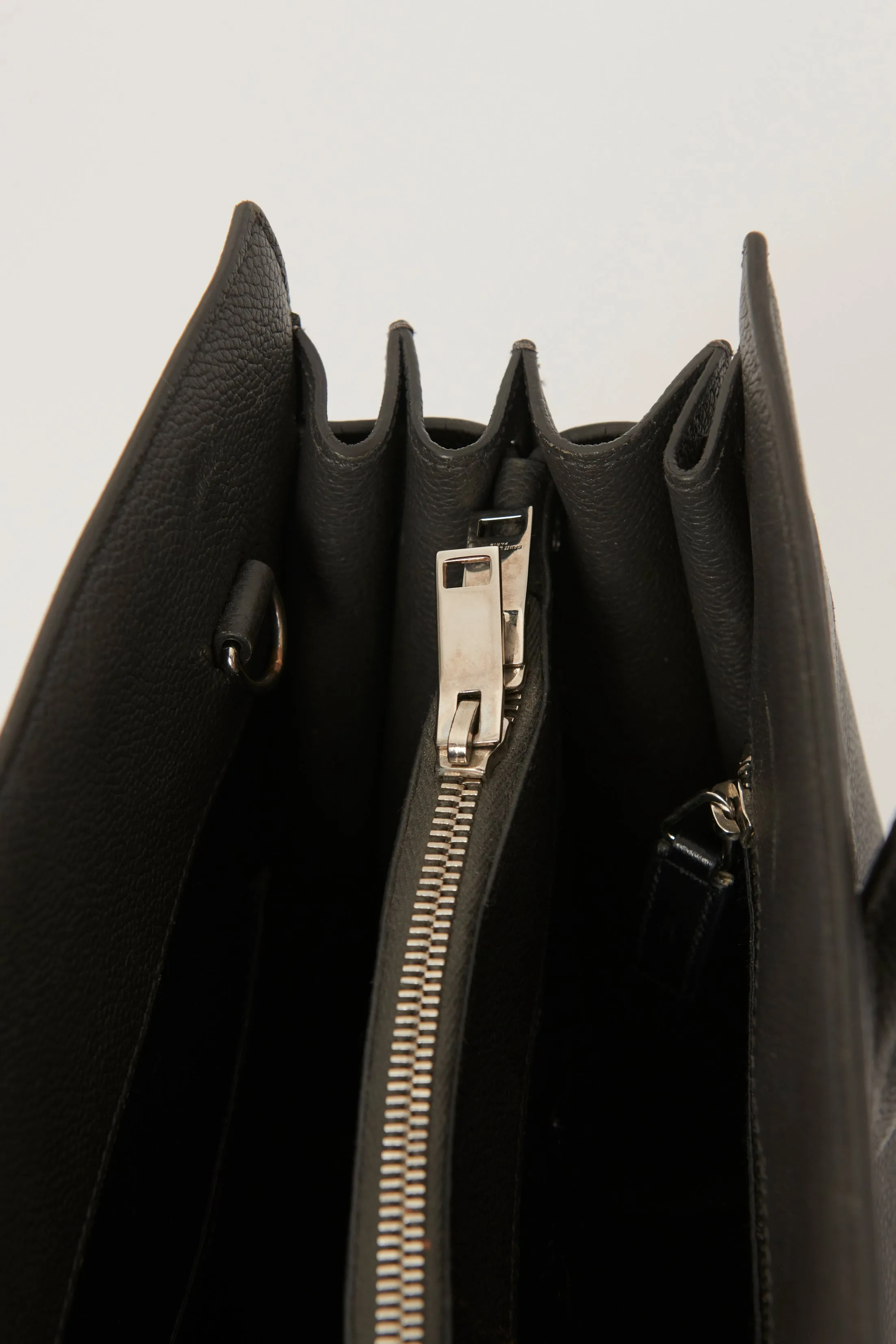 Slate Grey Grained Leather Preowned Small Sac Du Jour Top Handle Bag