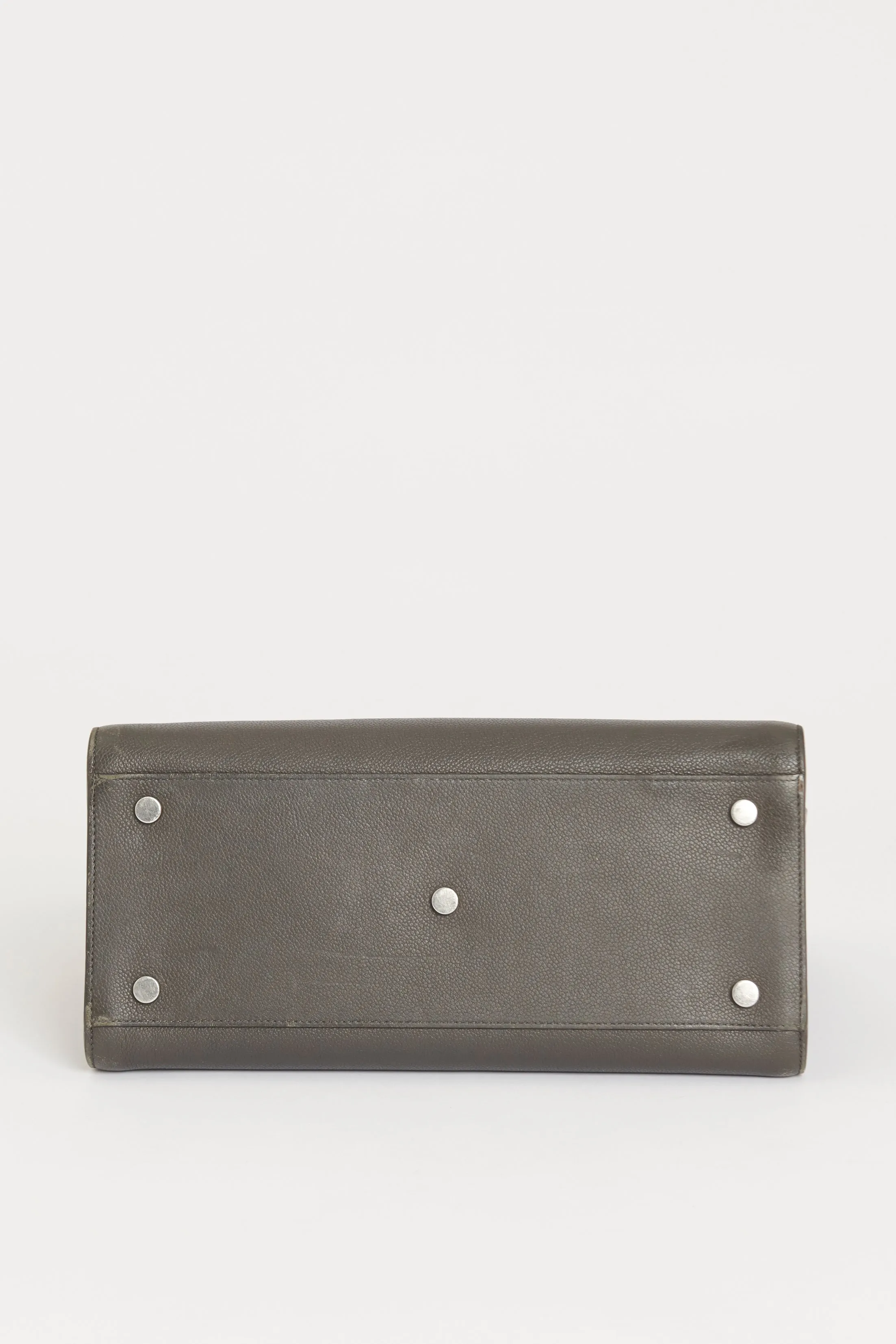 Slate Grey Grained Leather Preowned Small Sac Du Jour Top Handle Bag