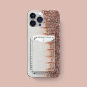 Slim Card Case 1/1 African For iPhone 16 Pro Max In Himalayan Crocodile
