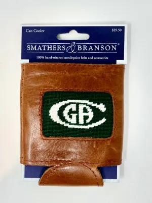 Smathers & Branson Leather Needlepoint CGA Can Cooler