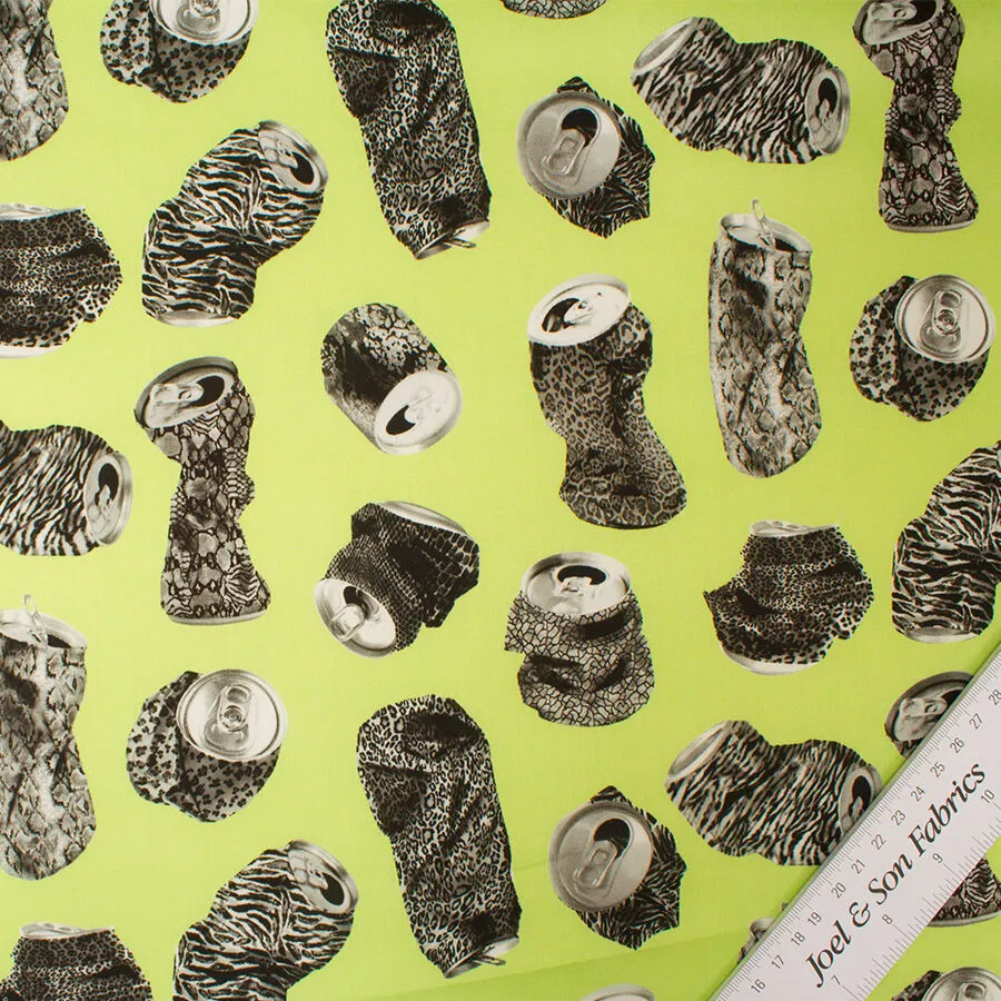 'Soda Can's Printed Green Cotton (A 2.25m Piece)