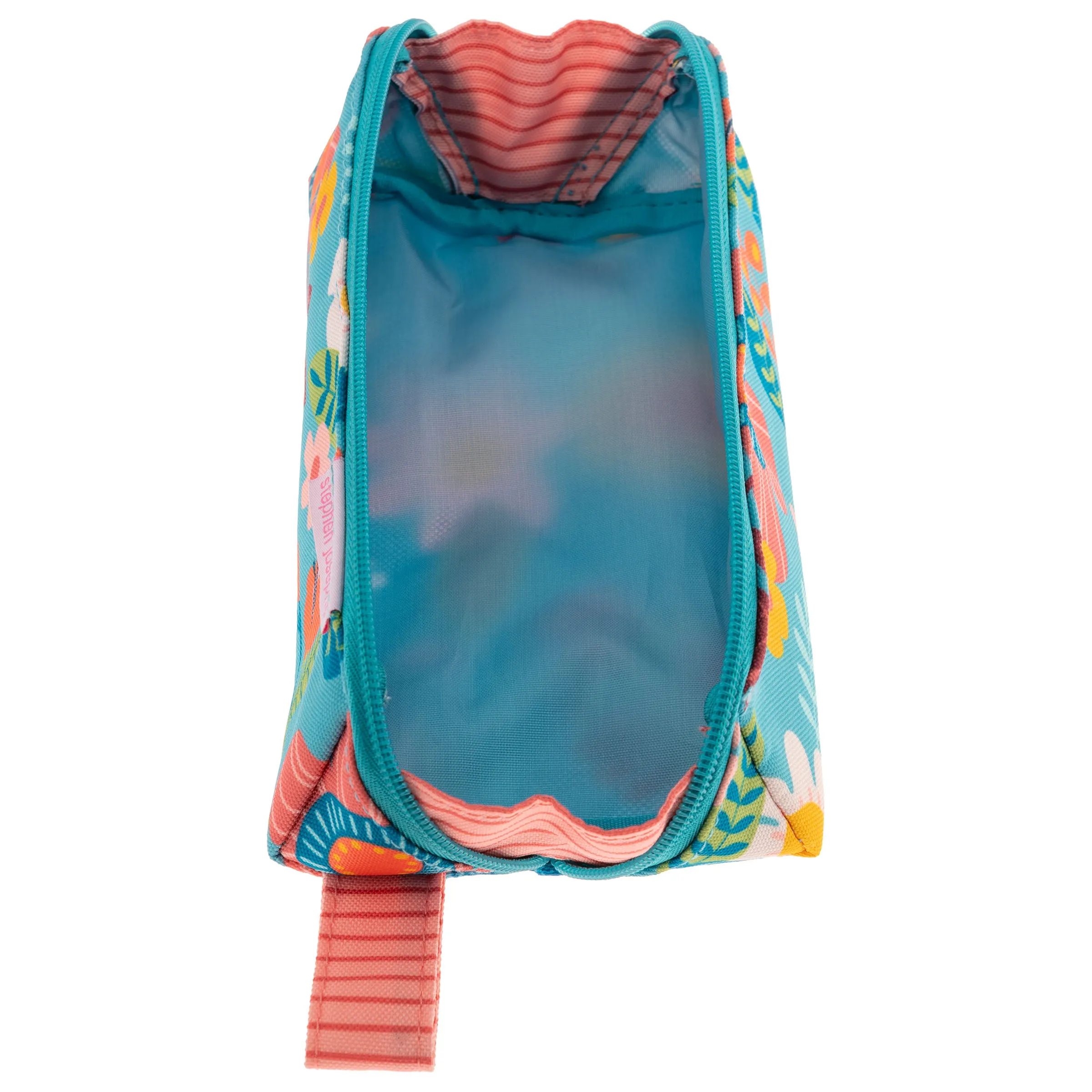 Stephen Joseph All Over Print Pencil Pouch, Turquoise Floral