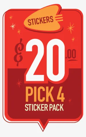 Stickers: 4 Pack! Choose your own!
