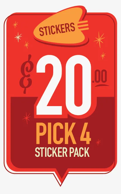 Stickers: 4 Pack! Choose your own!