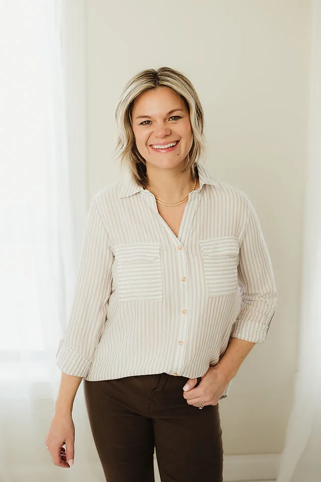 Striped Lightweight Woven Top