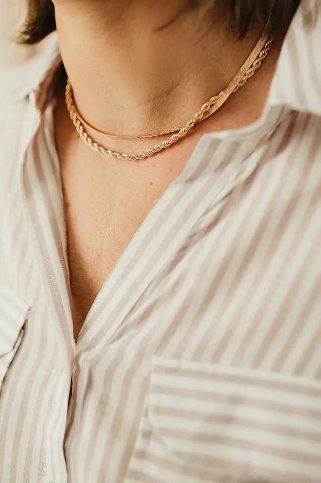 Striped Lightweight Woven Top