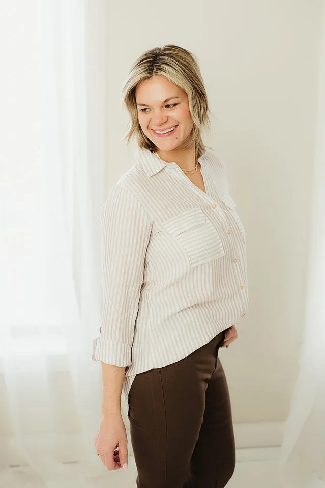 Striped Lightweight Woven Top