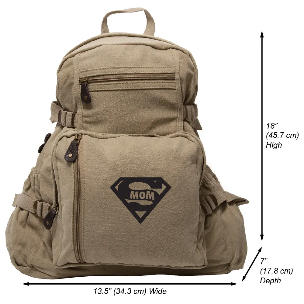 Super Mom Army Sport Heavyweight Canvas Backpack Bag