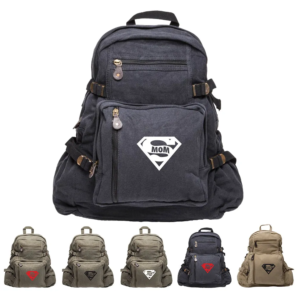Super Mom Army Sport Heavyweight Canvas Backpack Bag