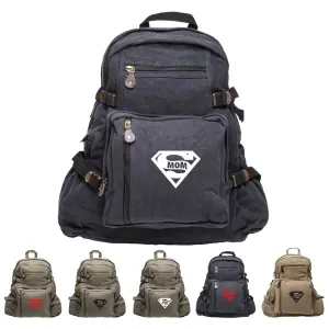 Super Mom Army Sport Heavyweight Canvas Backpack Bag