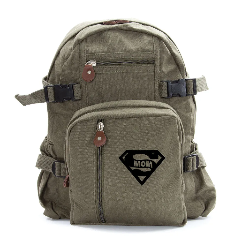 Super Mom Army Sport Heavyweight Canvas Backpack Bag