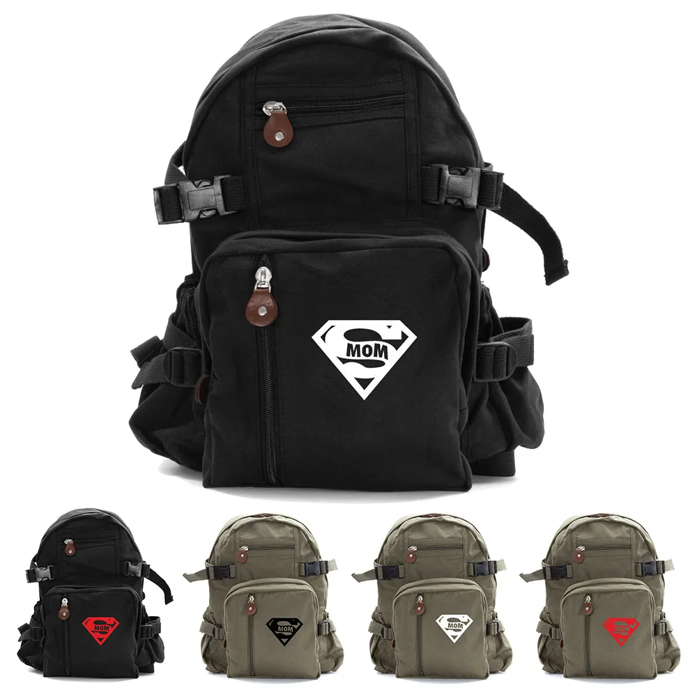Super Mom Army Sport Heavyweight Canvas Backpack Bag