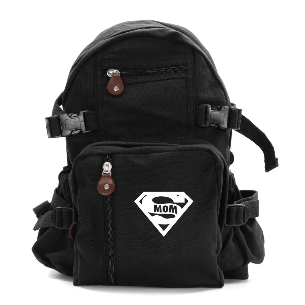 Super Mom Army Sport Heavyweight Canvas Backpack Bag